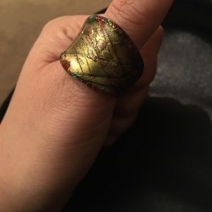 Blown glass statement ring